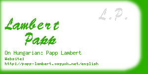 lambert papp business card